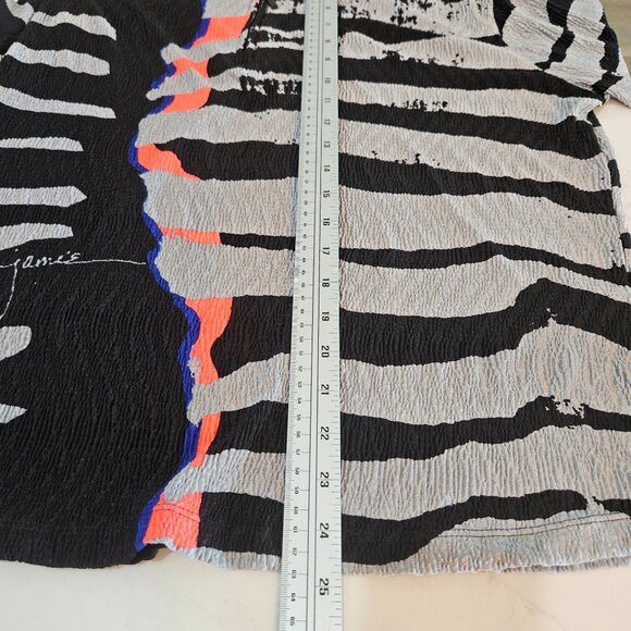 Jamie Sadock Zebra Crinkle Print Top Size XL Black Gray Golf Tennis - Picture 10 of 10